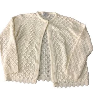 Vintage Wintuk Chris Ann Originals Cardigan Large Scallops Delicate